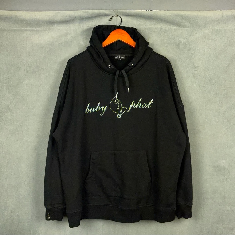 Y2K Baby Phat Kimora Lee Simmons Womens Hoodie Size Large Loose Fit Rhinestone